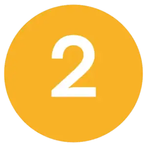 Nummer twee op een gele cirkel.