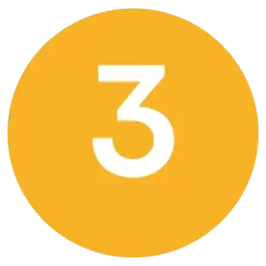 Geel ding met witte cijfer 3.