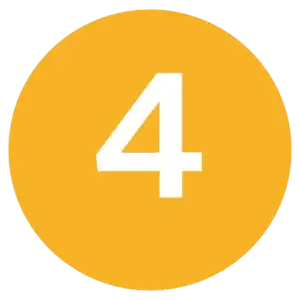 Vier in een gele cirkel.