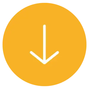 Pijltje naar beneden op oranje achtergrond.